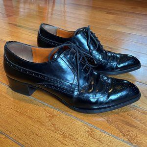 Black Heeled Italian Oxford Fratelli Rossetti Size 38